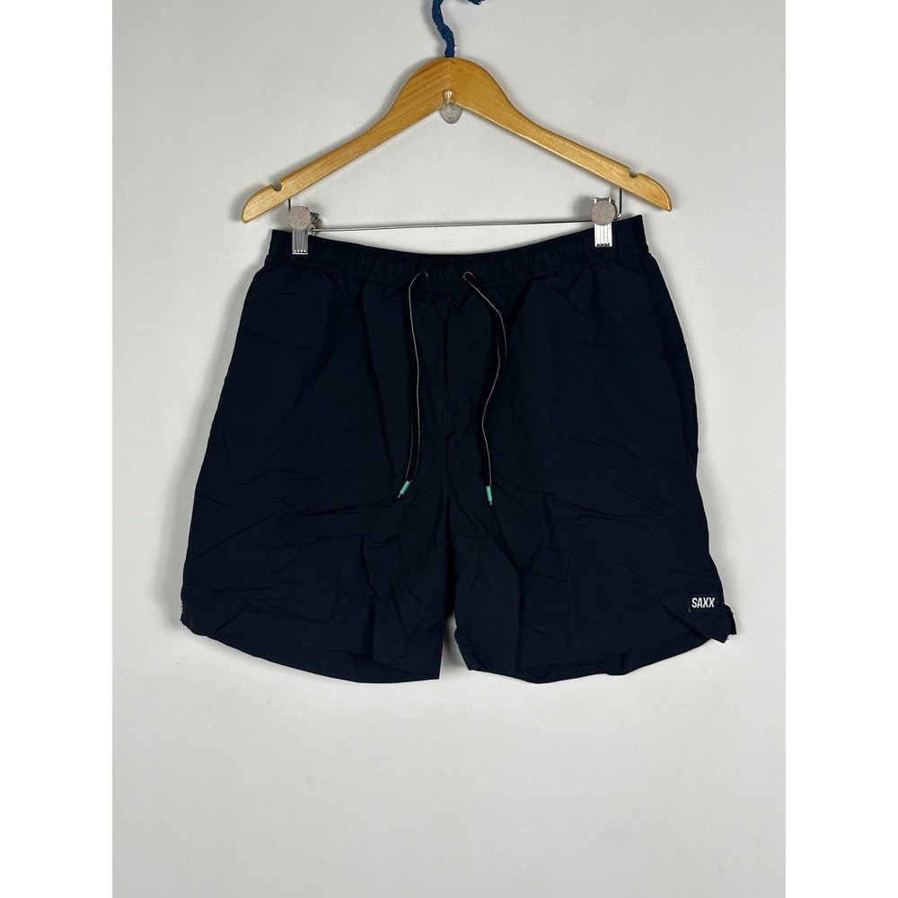 SAXX Cannonball 2N1 Regular Shorts Black Mens Sz Large Hybrid Swim‎ Lined 2 in 1
